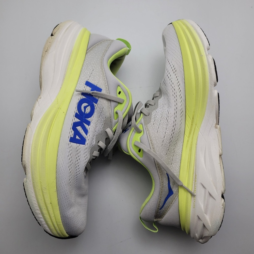 Hoka Bondi 8 Mens 10 EE Running Shoes Stardust Lettuce